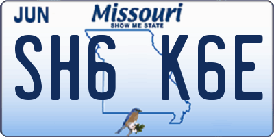 MO license plate SH6K6E