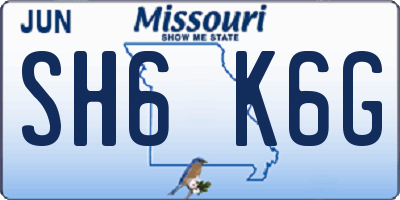 MO license plate SH6K6G