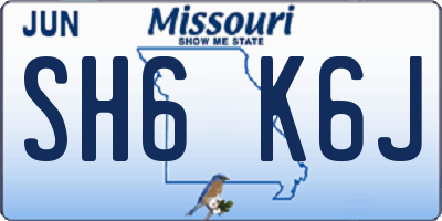 MO license plate SH6K6J