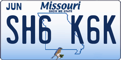 MO license plate SH6K6K