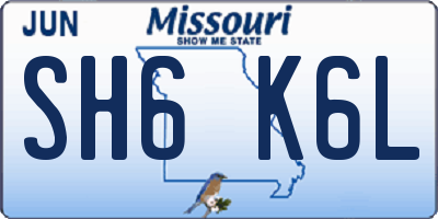 MO license plate SH6K6L