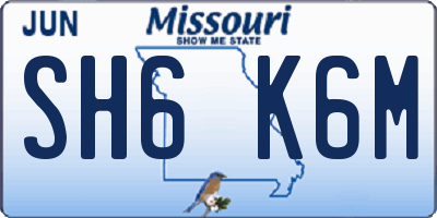 MO license plate SH6K6M