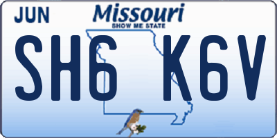 MO license plate SH6K6V