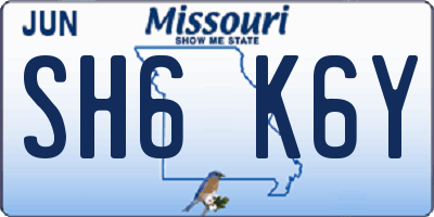MO license plate SH6K6Y
