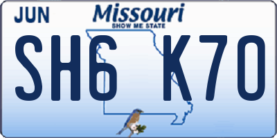 MO license plate SH6K7O