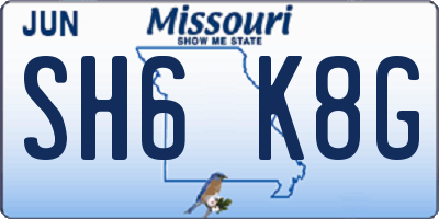 MO license plate SH6K8G