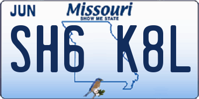 MO license plate SH6K8L