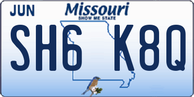 MO license plate SH6K8Q