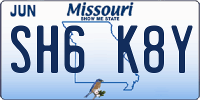 MO license plate SH6K8Y