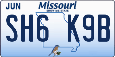 MO license plate SH6K9B