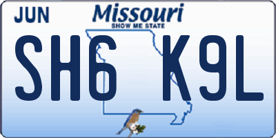 MO license plate SH6K9L