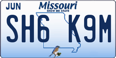 MO license plate SH6K9M