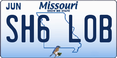 MO license plate SH6L0B
