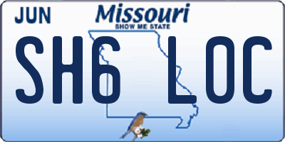 MO license plate SH6L0C