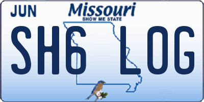 MO license plate SH6L0G