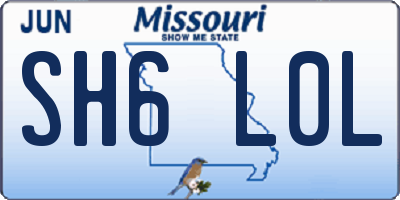MO license plate SH6L0L