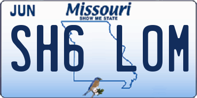 MO license plate SH6L0M