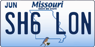 MO license plate SH6L0N