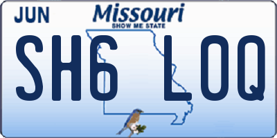 MO license plate SH6L0Q