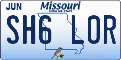 MO license plate SH6L0R