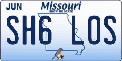 MO license plate SH6L0S