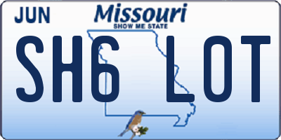MO license plate SH6L0T