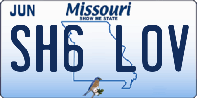 MO license plate SH6L0V
