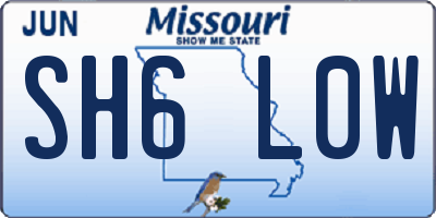 MO license plate SH6L0W