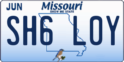 MO license plate SH6L0Y
