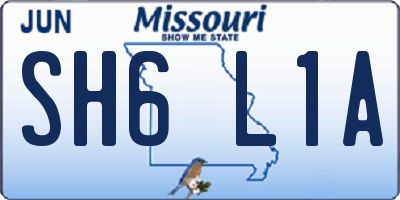 MO license plate SH6L1A