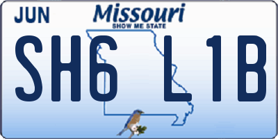 MO license plate SH6L1B