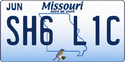 MO license plate SH6L1C