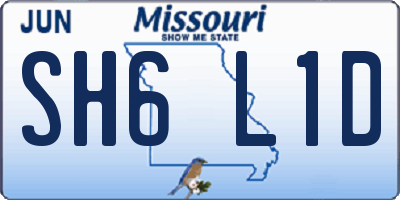 MO license plate SH6L1D