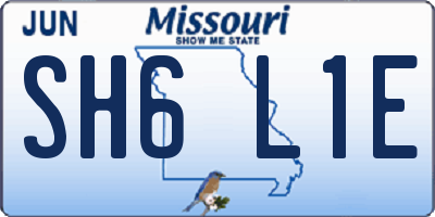 MO license plate SH6L1E