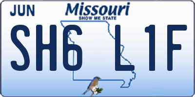 MO license plate SH6L1F