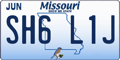 MO license plate SH6L1J