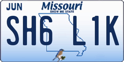 MO license plate SH6L1K