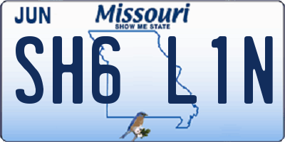 MO license plate SH6L1N
