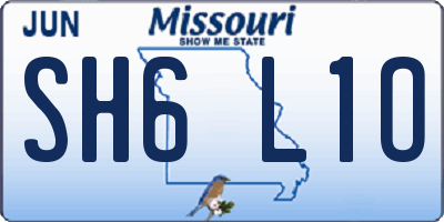 MO license plate SH6L1O
