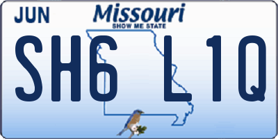 MO license plate SH6L1Q