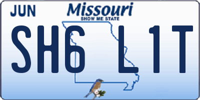 MO license plate SH6L1T
