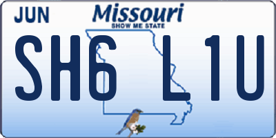 MO license plate SH6L1U