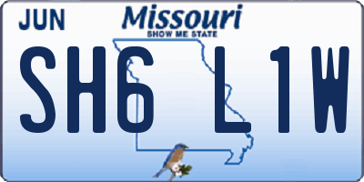 MO license plate SH6L1W