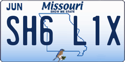 MO license plate SH6L1X