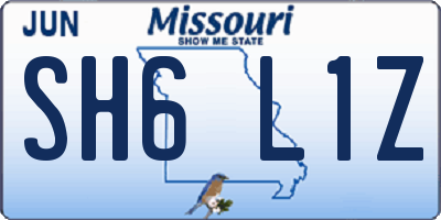 MO license plate SH6L1Z