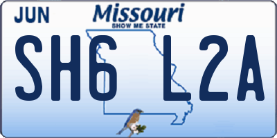 MO license plate SH6L2A