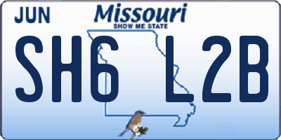 MO license plate SH6L2B