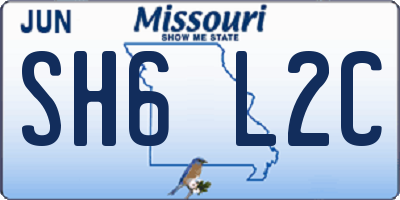 MO license plate SH6L2C