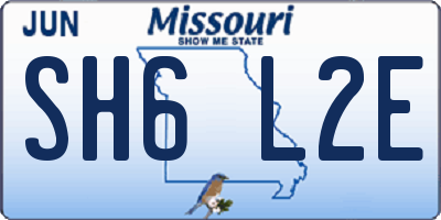 MO license plate SH6L2E