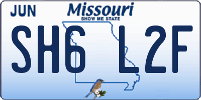 MO license plate SH6L2F